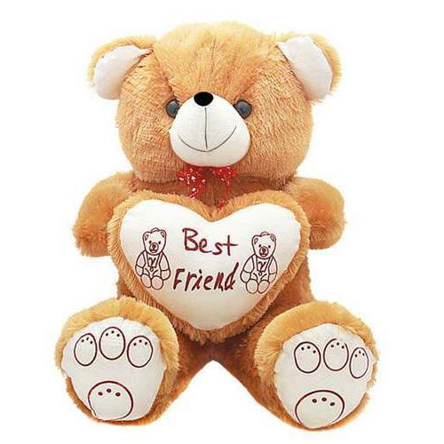 Multi Color 70Cm Brown Big Heart Teddy Toy