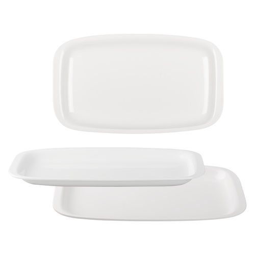 White Acrylic Rectangular Platter Or Burger Plate