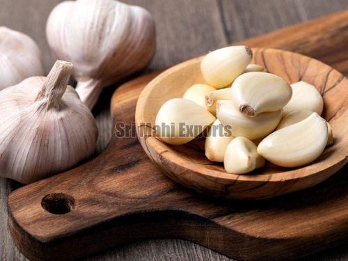 Fresh White Garlic - Grade A Round Fried Vegetables | No Preservatives, Cool and Dry Storage, Shelf Life 10-15 Days