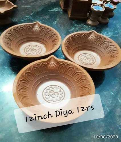 12 Inch Clay Decorative Akhand Diya