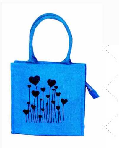 Blue Eco Friendly Jute Lunch Bags