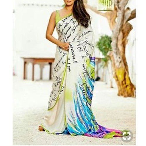 Various Colors Are Available Party Wear Digital Printed Saree