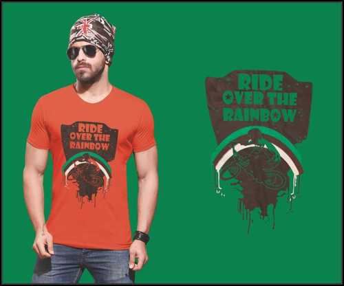 Short Sleeve Men's T-Shirt - Cotton Blend, O-Neck Collar, Available in Sizes S-M-L-XL, Various Trendy Printed Designs - Comfortable to Wear, Neat Stitching, Ideal for Gifting