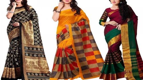 Various Colors Are Available Women Bhagalpuri Silk Sarees