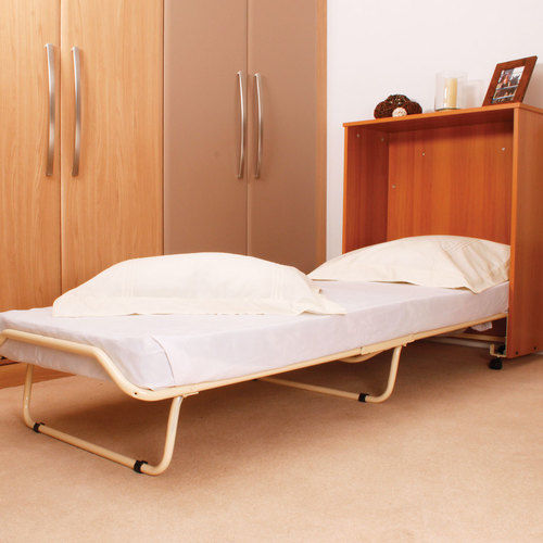 Folding Guest Bed - Steel & Wood Frame, Rectangular Shape | Comfortable, Corrosion Proof, Foldable, Lightweight