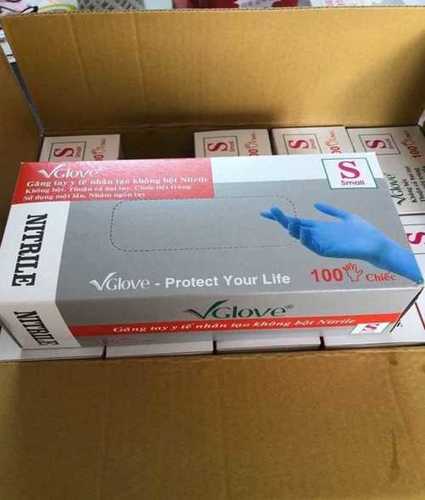 Blue Powder Free Nitrile Surgical Gloves