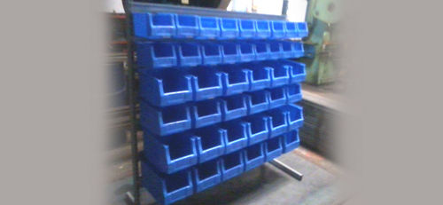 Blue Industrial Plastic Bins With Bins Stand