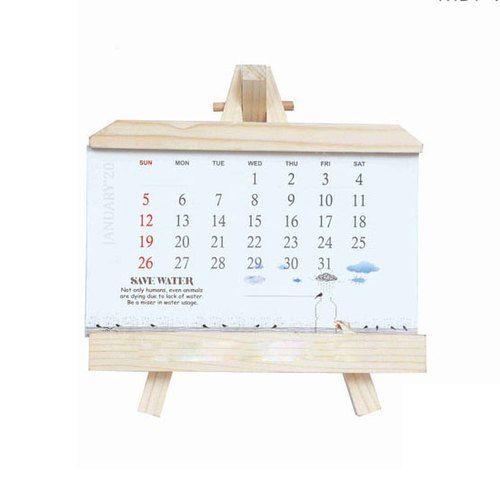 Light Weight Mdf Desktop Wooden Calendar