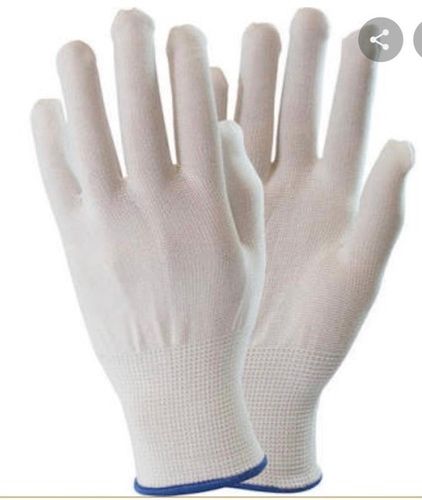 Cotton Knitted Hand Gloves - New, Reusable, Full Finger Style | Plain White Medical Gloves for Hospital Use, Disposable Non-Sterile