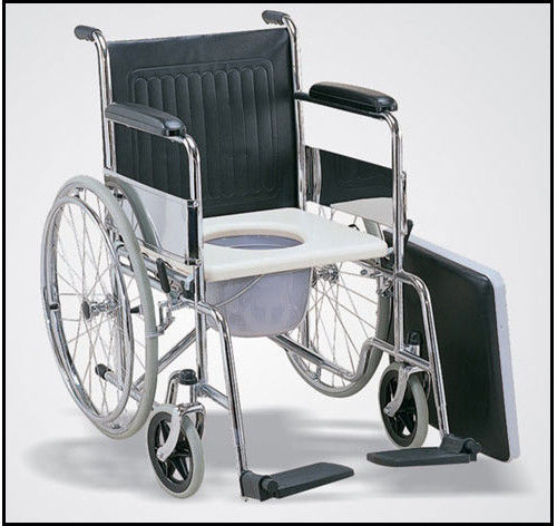 White Wheelchair With Removable Commode Bucket