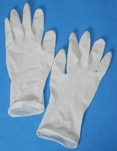 Rubber White Colored Latex Examination Gloves