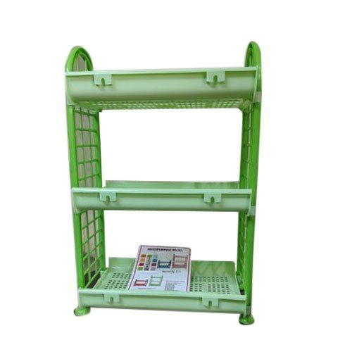 3 Shelves Green Plastic Rack