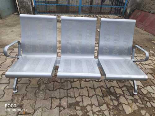 Silver Stainless Steel 3 Seater Hospital Visitor Chairs