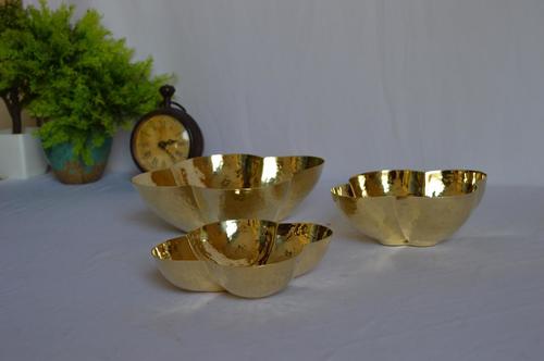 Gold Brass Serving Bowls Set Of Three