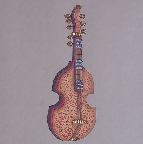 No Indian Miniature Rajasthani Painting Guitar