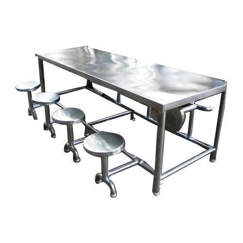 Silver Polished Stainless Steel Dining Table