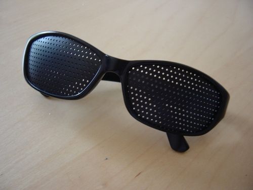 Pinhole Glasses - Full Frame, Plastic Lenses, Unisex Eye Care Sunglasses for Improved Eyesight