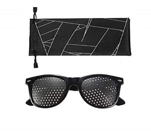 Pinhole Glasses - Full Frame, Plastic Lenses , Unisex Eye Care Fashion Eyewear for Improved Eyesight