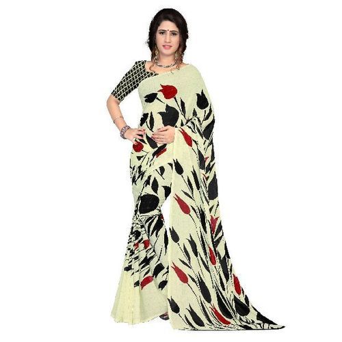 Daily Wear White Colored Cotton Sarees