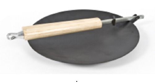 Foldable Wooden Handle Iron Fry Pan Interior Coating: Pre-Seasoned Oil