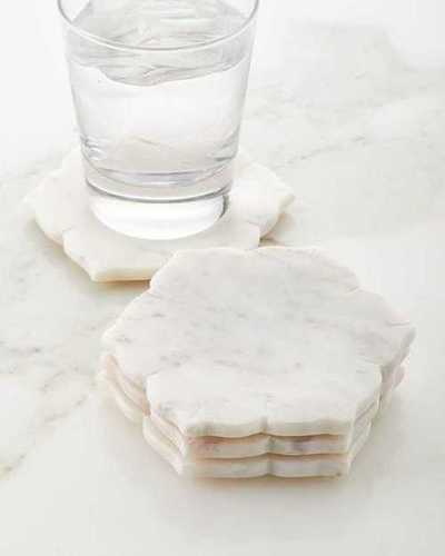 Handcrafted White Marble Coaster