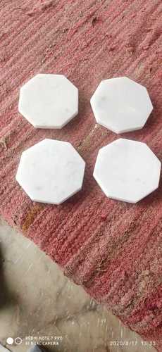 Indian Hexagonal Natural White Marble Coasters