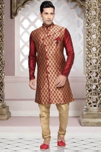 Various Colors Are Available Designer Mens Wedding Kurta