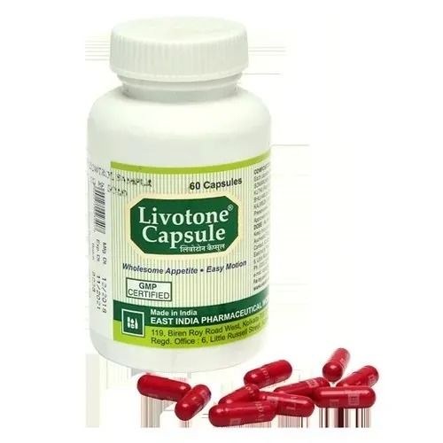 Livotone Capsule Ingredients: Extracts Of Bhui Amla (Phyllanthus Amarus Whole Plant) 1.5 Gm + Kalmegh (Andrographis Paniculata Whole Plant) 125 Mg + Kutki (Picrorhiza Kurroa Rhizome Extract) 100 Mg + Sonamukhi (Cassia Angustifolia Leaf) 300 Mg