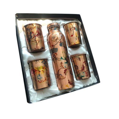 Printed Copper Glass Bottle Set