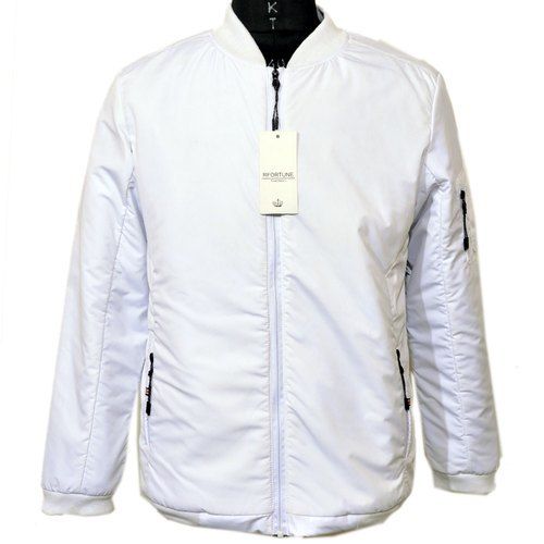 Breathable White Color Full Sleeves Mens Jacket