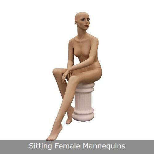 Sitting Wigless Female Mannequin