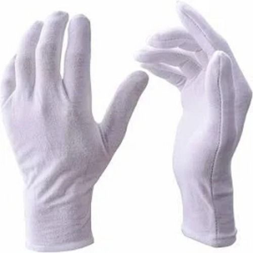 White Antimicrobial Antiviral Water Repellent Cotton Hand Gloves