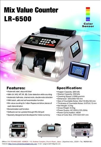 Note Counting Machine With Fake Note Detector Counting Speed: 1000