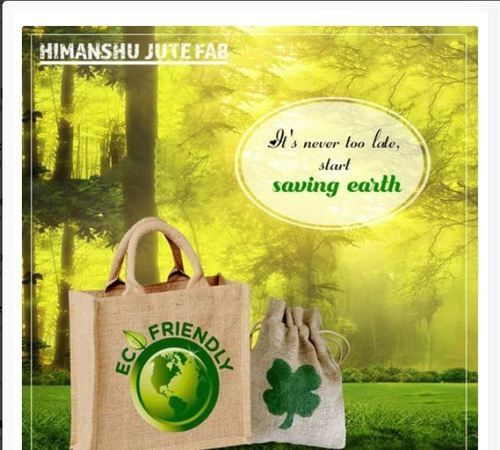 Eco Friendly Jute Bag - Golden Color, Fine Finish | Vibrant, Fade Resistant Design