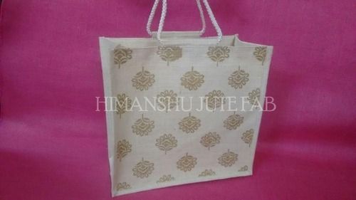 Golden Printed Jute Bags