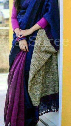 Alluring Design Linen Ladies Saree