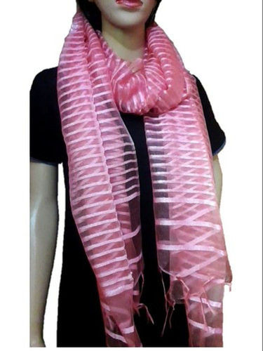 Pink Art Silk Womens Scarf