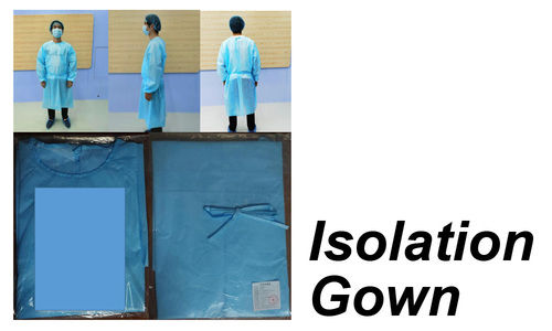 Blue Disposable Medical Isolation Gowns