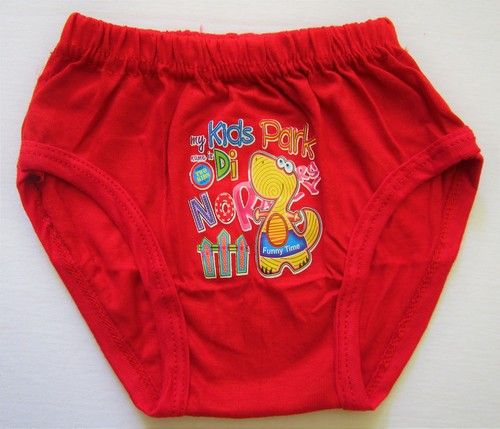Red Color Sticker Panties For Kids