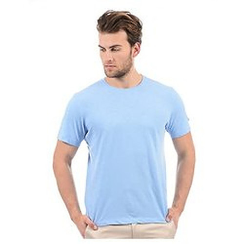 Blue Skin Friendliness Men Round Neck T Shirt