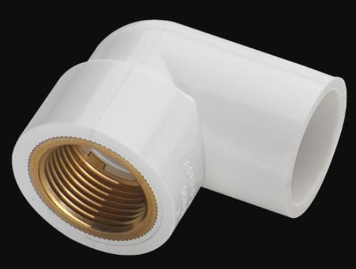 White Upvc Reducing Brass Pipe Elbow