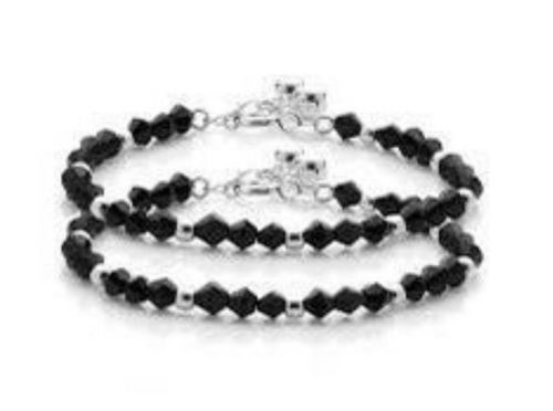 Designer Beaded Silver Anklet Gender: Women