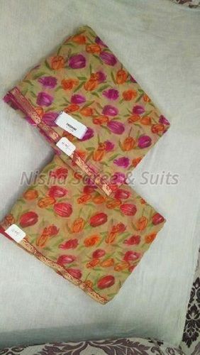 Various Colors Are Available Designer Chiffon Printed Saree