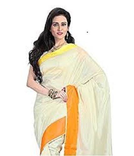 Daily Wear White Colored Tuffer Saree