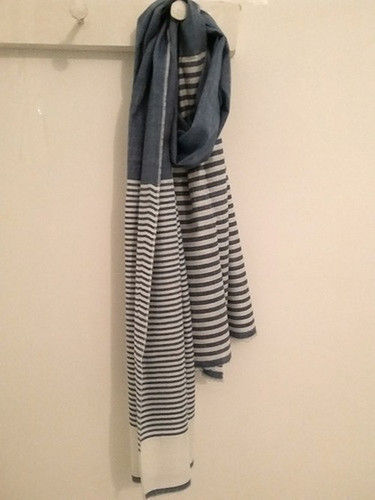 Grey Shrink Resistance Cotton Printed Scarf