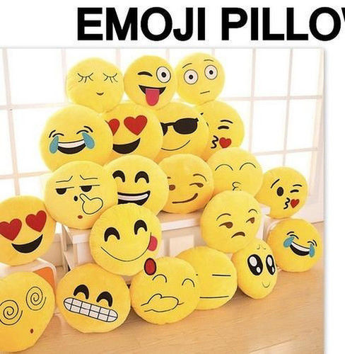 Cotton Yellow Smiley Emoji Pillow