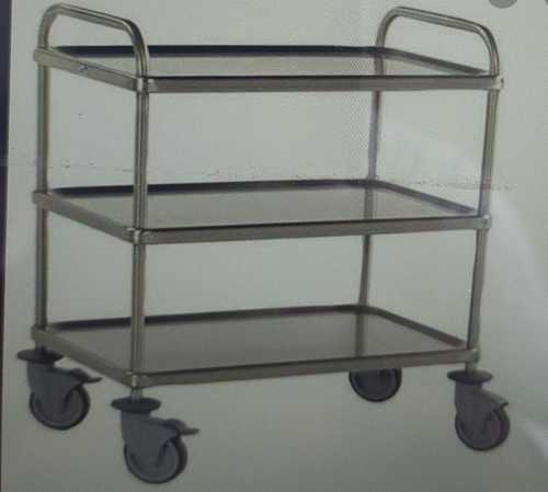 Ss 3 Shelf Stainless Steel Mobile Trolley