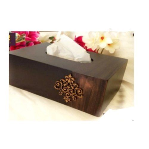 Brown Wooden Tissue Box