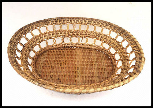 Eco Friendly Cane Oval Basket Depth: 3.5 Inch (In)