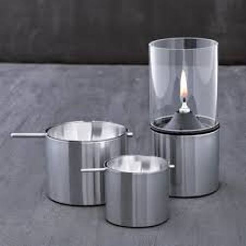 Polished Steel Oil Lamps